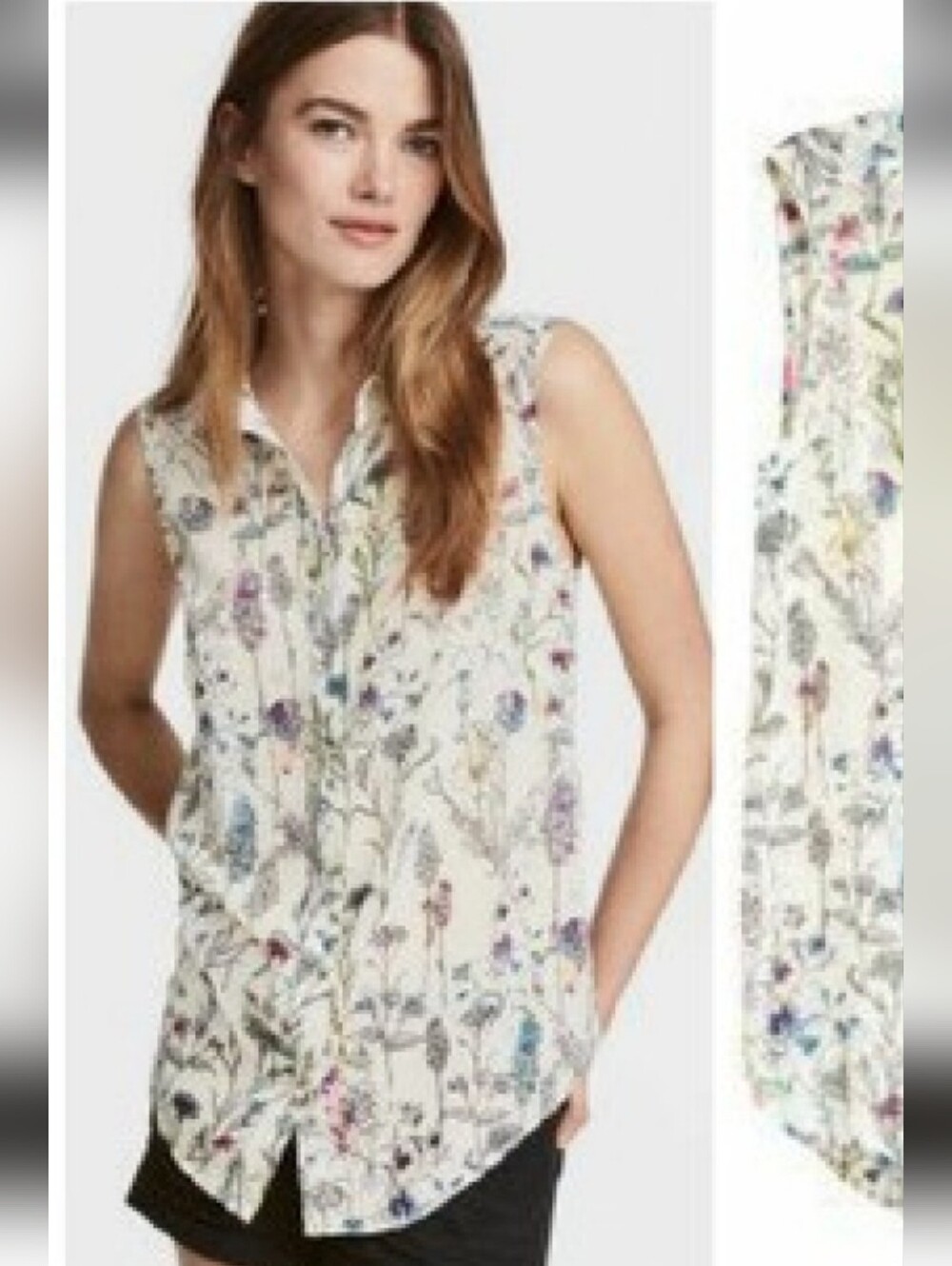 💜2 for $10💜 Bundle and save Sleeveless Floral Collared Button-Up Blouse